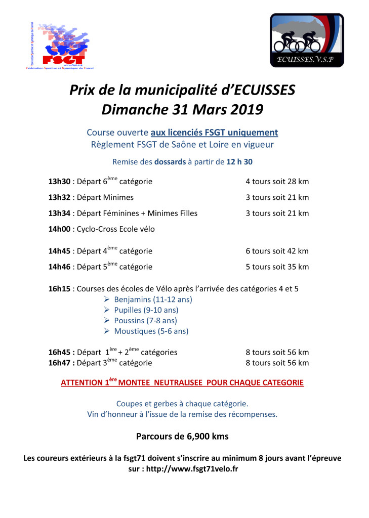 Affiche course Ecuisses 2019